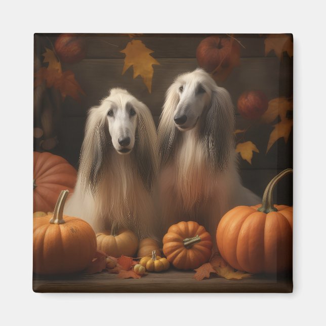 Íman afghan hound Puppy Autumn Delight Pumpkin (Frente)