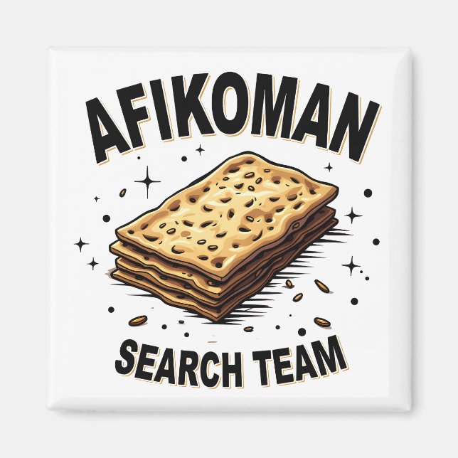 Íman Afikoman equipe de busca Hanukkah Comidas Judaica (Frente)