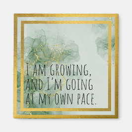 Íman Afirmação Positiva Cor de Água Verde/Dourado