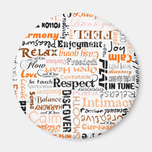 Íman Afirmações sacrais alaranjadas do positivo de