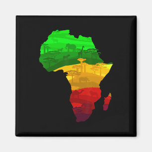 Íman África Mapa Verde Amarelo Vermelho Orgulho African