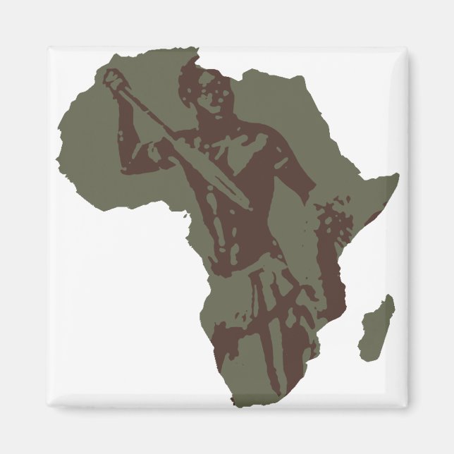Íman África Mapeia Trabalho de arte do Guerreiro Africa (Frente)