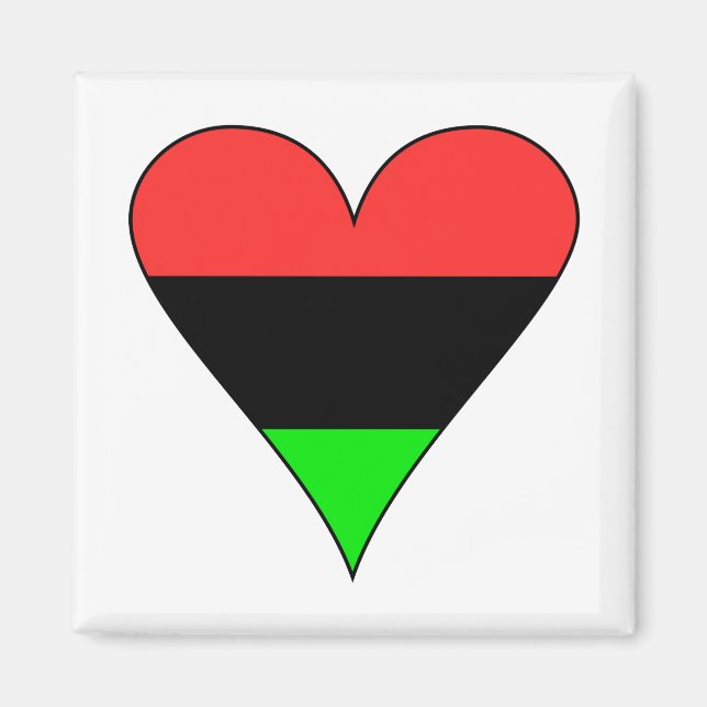 Íman African American Flag Heart (Frente)