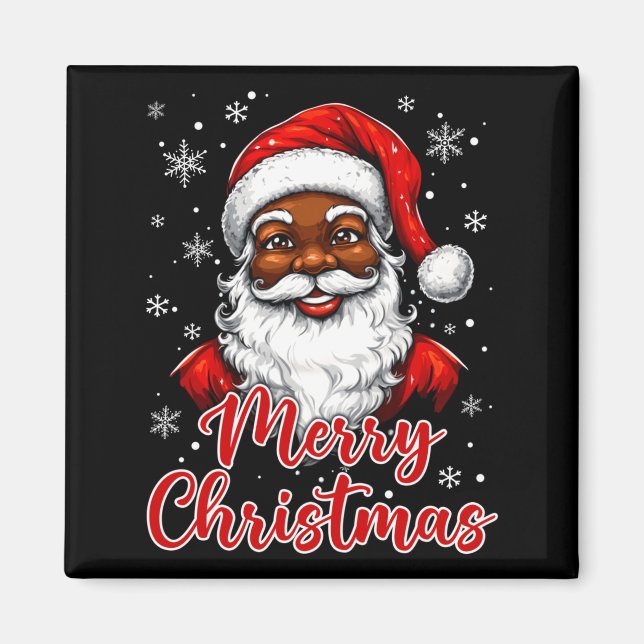 Íman African American Santa Christmas Vintage Afro Blac (Frente)