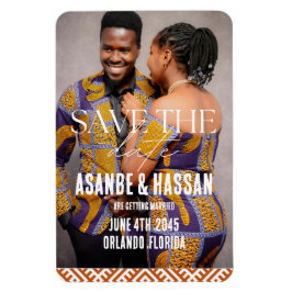 Íman African Print with Photo Wedding Save the Date 