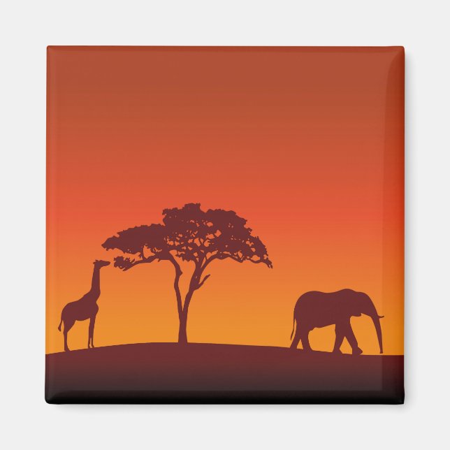Íman African Safari Silhouette - Magnet (Frente)