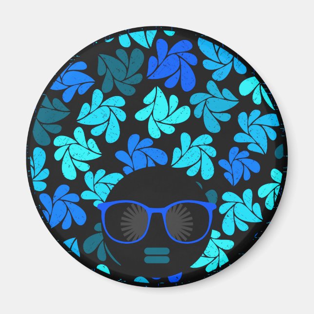 Íman Afro Diva Azul  (Frente)