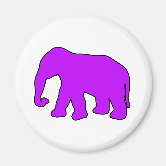 Íman Afro-elefante Silhouette Ivory Tusks Dumbo (Frente)