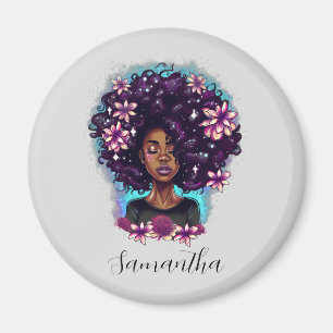 Íman Afro-Mulher Floral