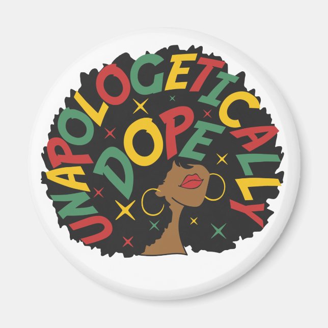 Íman Afro Negro Afro-se sem desculpas (Frente)