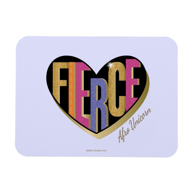 Íman Afro Unicorn Fierce Heart Design (Horizontal)