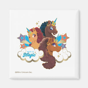 Íman Afro Unicorn "Made of Magic" Trio Design