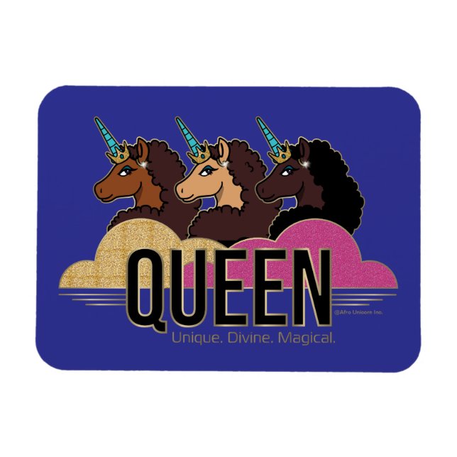 Íman Afro Unicorn Queen Trio Design (Horizontal)