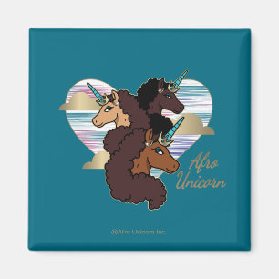 Íman Afro Unicorn Trio Heart Design