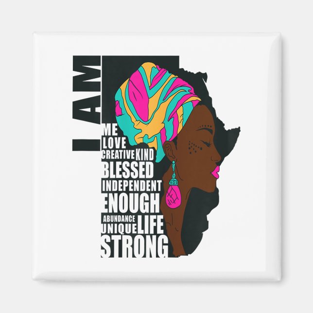 Íman Afro You Are Enough I Am Insrational Sayings Motiv (Frente)