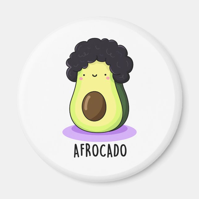 Íman Afrocado Engraçado Avocado Com Afro Pun (Frente)