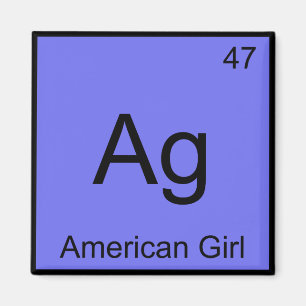 Íman Ag - Símbolo de Elemento de Química de Menina Am