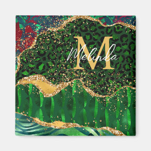 Íman Agato de Impressão Animal Safari Verde