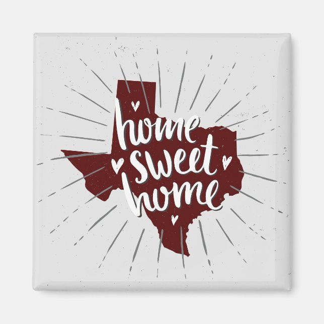 Íman Aggie Maroon Home Sweet Home Texas (Frente)