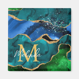 Íman Agitação da relva azul e verde