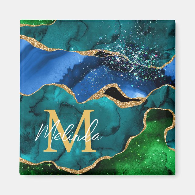 Íman Agitação da relva azul e verde (Frente)