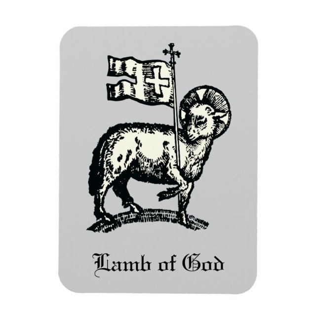 Íman Agnus Dei O Cordeiro Pascal de Deus Arte Refinada  (Vertical)