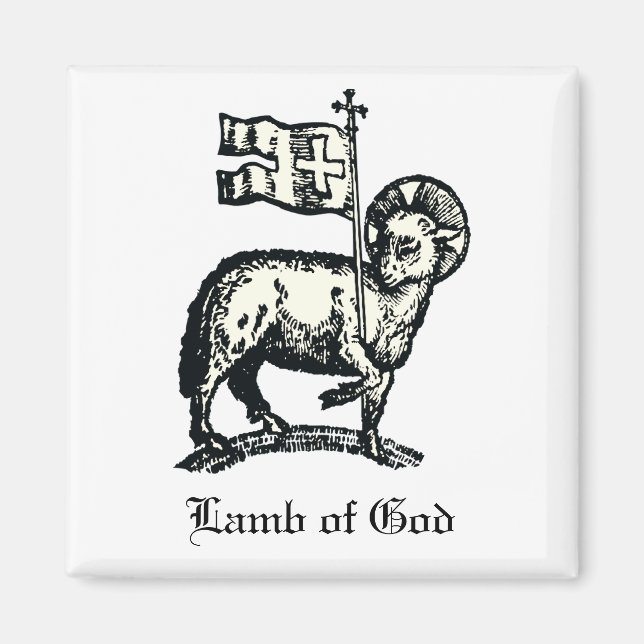 Íman Agnus Dei The Paschal Lamb of God Fine Art  (Frente)