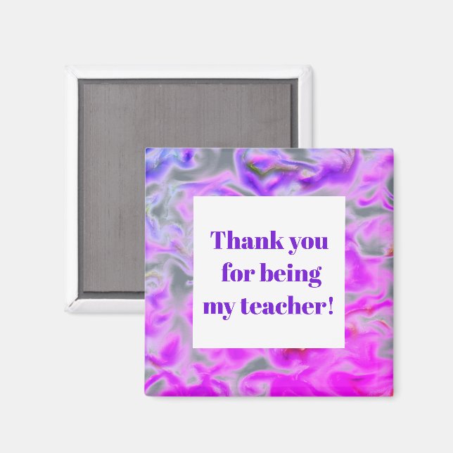 Íman Agradecimento ao Professor Rosa Roxo Tie-Dye Obrig (Front/Back)