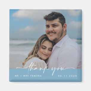 Íman Agradecimento de Foto de Casamento Minimalista