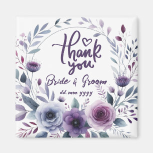 Íman Agradecimentos de Casamento com Moldura Floral Rox