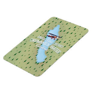 Íman Água de Crummock, poster de viagens do mapa do