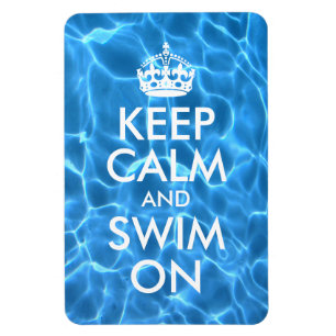 Íman Água de Piscina Azul Mantenha a Calma e Continue a