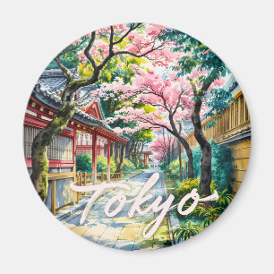 Íman Água-forte de Flor de Cerejeira de Tóquio Japão Tr