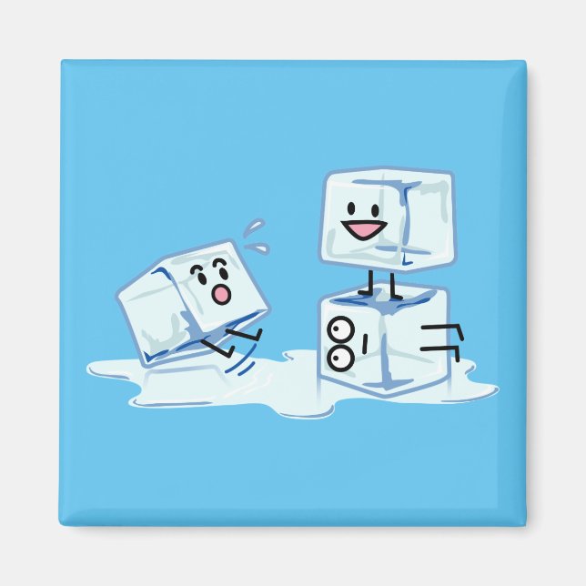 Íman água gelada do cubo dos cubos de gelo que desliza (Frente)