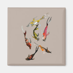 Íman Água, koi, vermelho-marrom