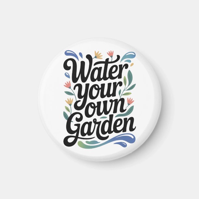 Íman Agua Sua Própria Cotação Inspirativa De Jardim (Frente)