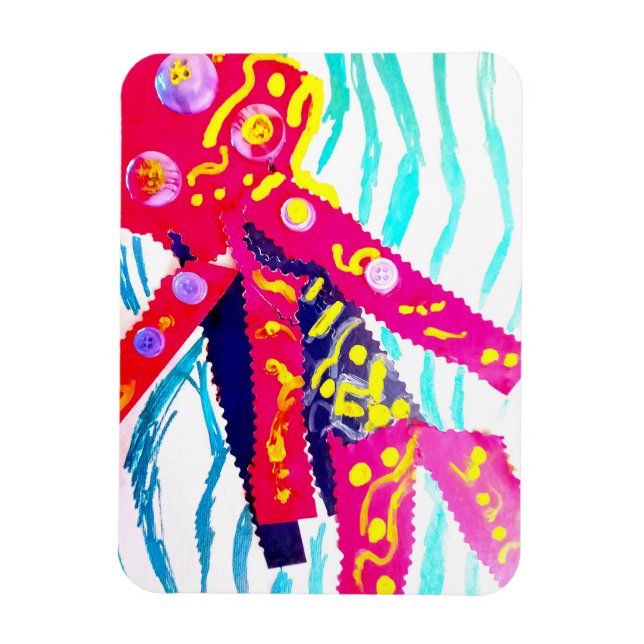 Íman Água-viva verão colorido  (Vertical)