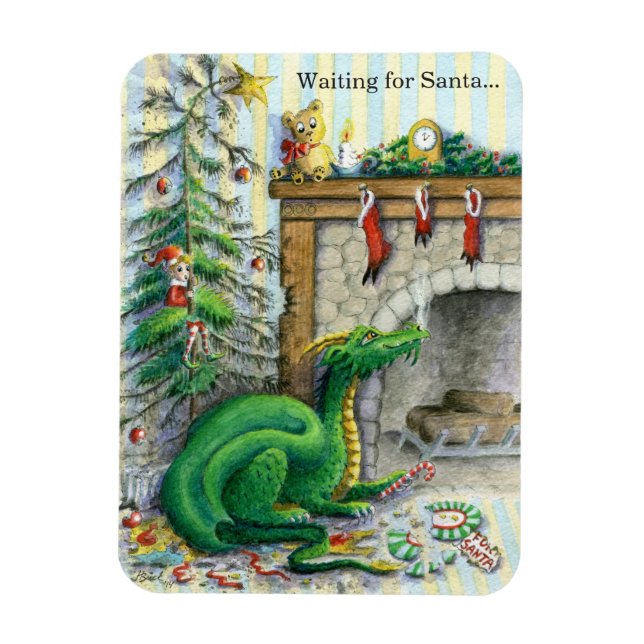 Íman Aguardando Papais noeis de ímã (Vertical)