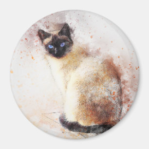 Íman Aguarela Siamese do abstrato de