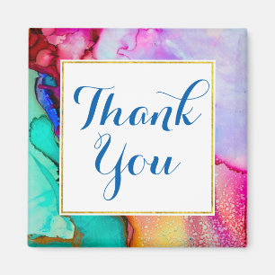 Íman Aguarela verde roxa cor-de-rosa do abstrato do