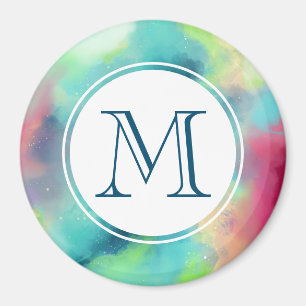 Íman Aguarela verde & vermelha moderna da nebulosa do