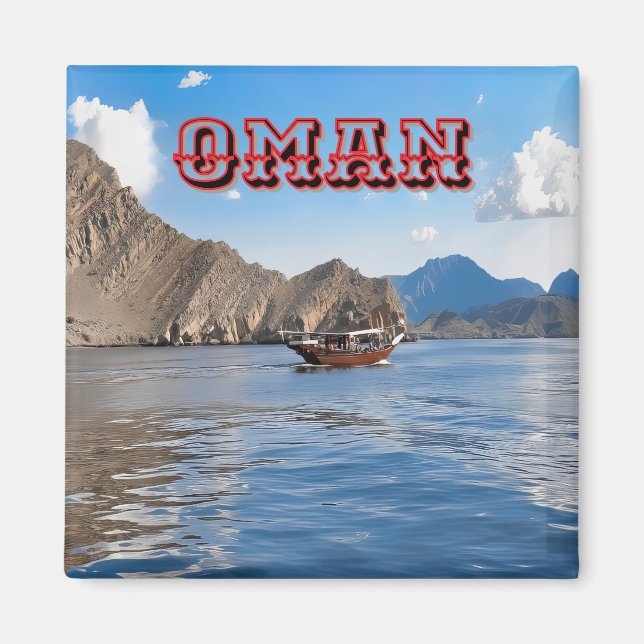 Íman Águas de Serene Omani e montanhas majestosas (Frente)