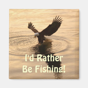Íman Águia americana da pesca no Pin da foto dos