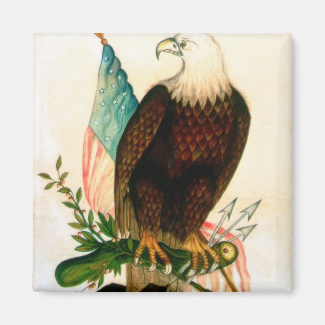Íman Águia caída com bandeira (Frente)