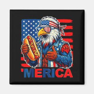 Íman Águia careca cachorro-quente bandeira americana en