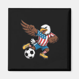 Íman Águia Careca Engraçada EUA Futebol - Bandeira EUA