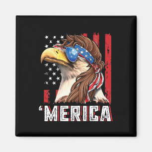Íman Águia Careca Patriótica Mullet Merica Bandeira Dos
