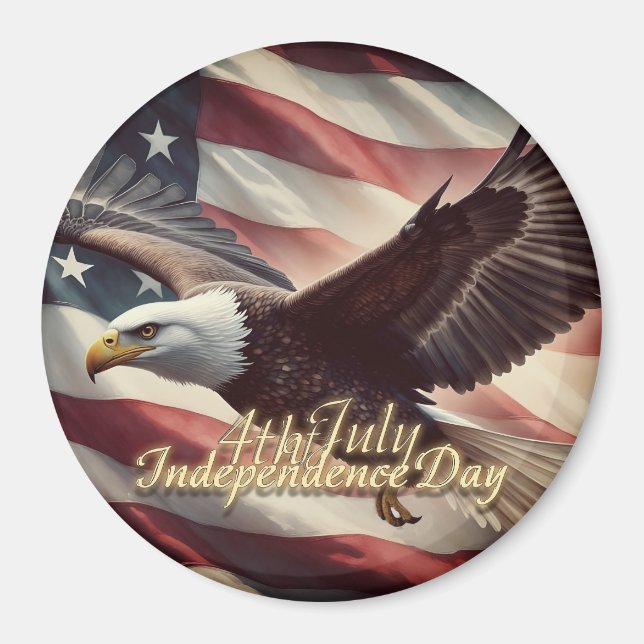 Íman Águia de 4 de Julho com Bandeira Americana (Frente)