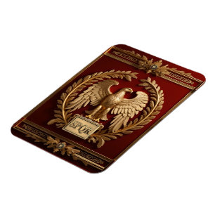 Íman Águia Imperial Romana Dourada sobre Vermelho nº 4