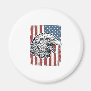 Íman Águia Patriótica Bandeira Americana Gravura Vintag